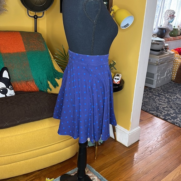 SO Blue Polka Dot Mini Stretch Skirt - Picture 2 of 5